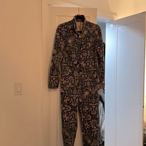Free People Lennox Skinny Fit Floral Jumpsuit Size M